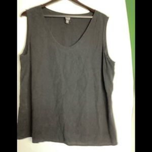 EILEEN FISHER 100% Silk Black Tank Top